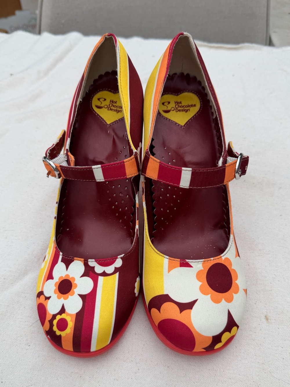 Vintage Hot Chocolate Design Floral Chocolacticas Mary Jane Shoes